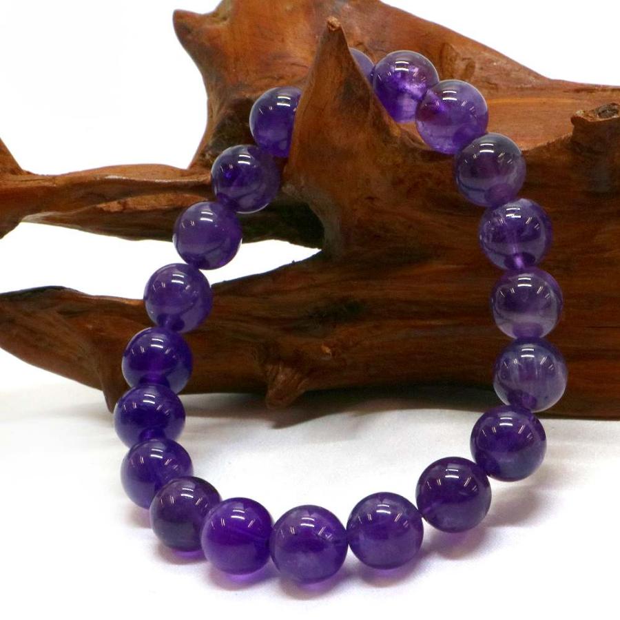 パワーストーン 天然石 ブレスレット アメジスト 丸玉 10mm 数珠 念珠 Bracelet お試し価格 |  | 03