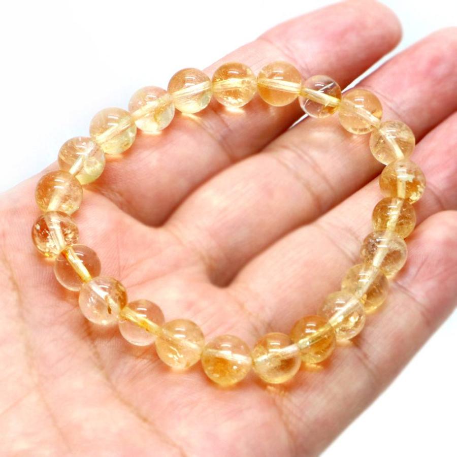 パワーストーン 天然石 ブレスレット シトリン 丸玉 8mm 数珠 念珠 Bracelet お試し価格 |  | 04