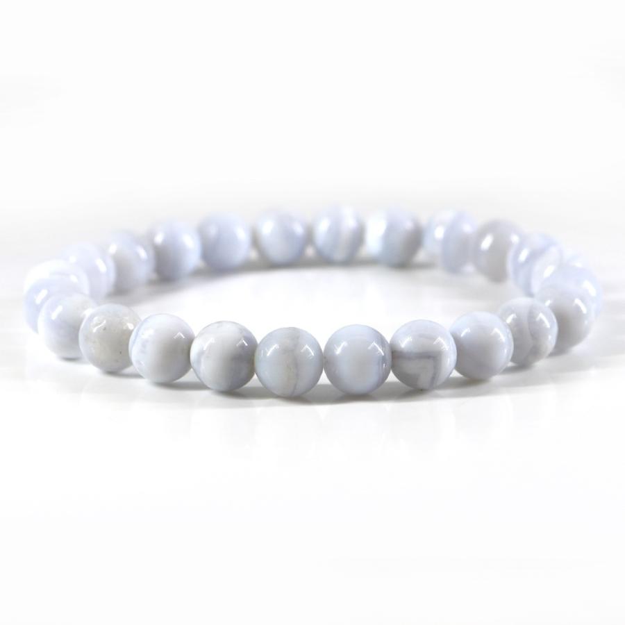 パワーストーン 天然石 ブレスレット ブルーレースアゲート 丸玉 8mm 数珠 念珠 Bracelet お試し価格 | 