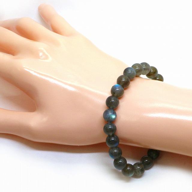 パワーストーン 天然石 ブレスレット ラブラドライト（濃いめ） 丸玉 8mm 数珠 念珠 Bracelet お試し価格 |  | 02