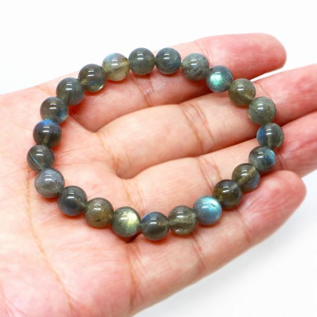 パワーストーン 天然石 ブレスレット ラブラドライト（濃いめ） 丸玉 8mm 数珠 念珠 Bracelet お試し価格 |  | 04