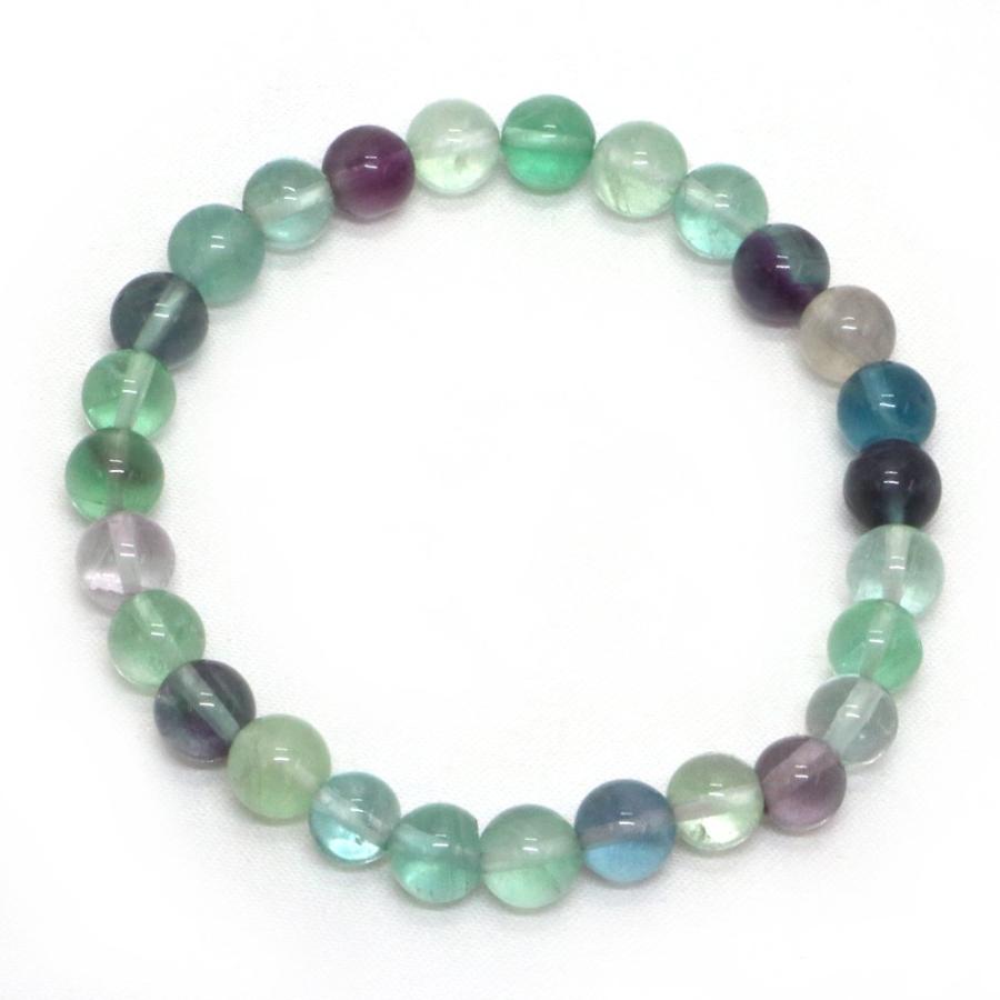 パワーストーン 天然石 ブレスレット フローライト 丸玉 6mm 数珠 念珠 Bracelet お試し価格 |  | 01
