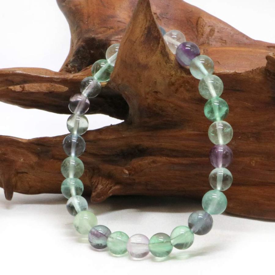 パワーストーン 天然石 ブレスレット フローライト 丸玉 6mm 数珠 念珠 Bracelet お試し価格 |  | 03