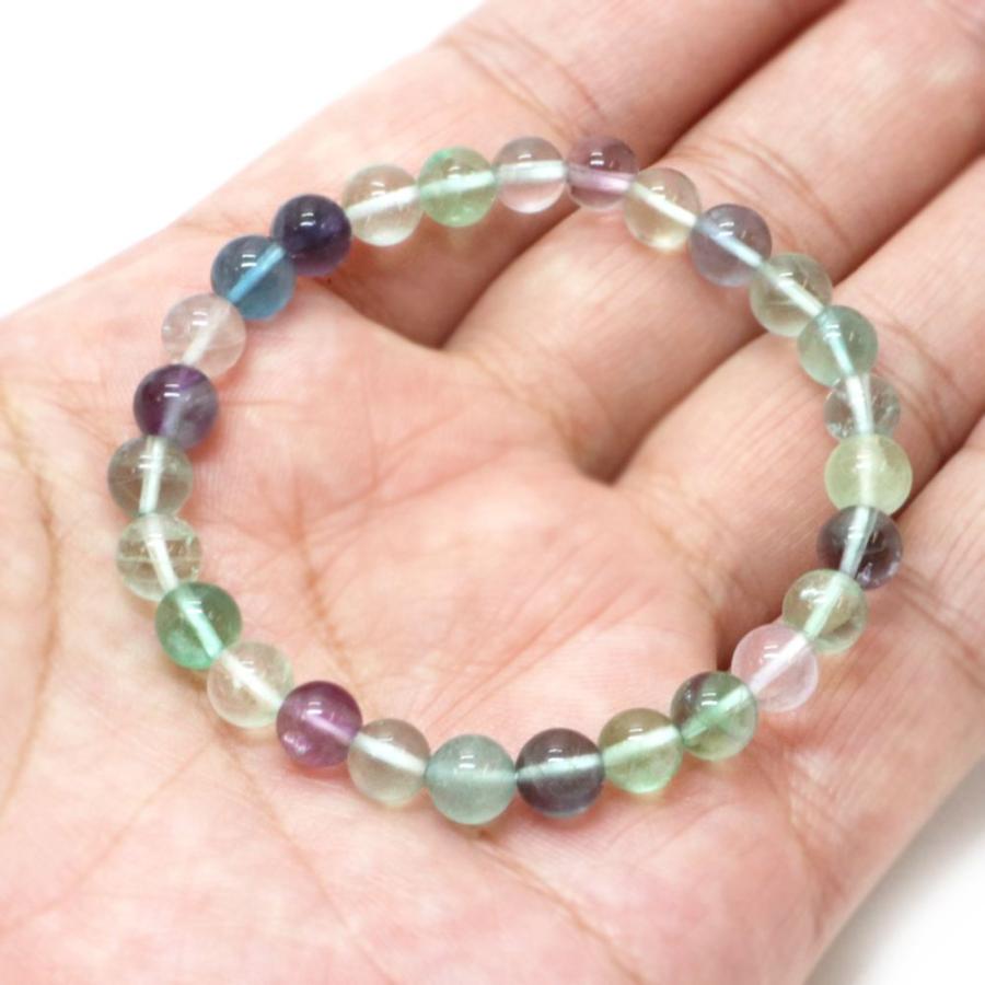 パワーストーン 天然石 ブレスレット フローライト 丸玉 6mm 数珠 念珠 Bracelet お試し価格 |  | 04