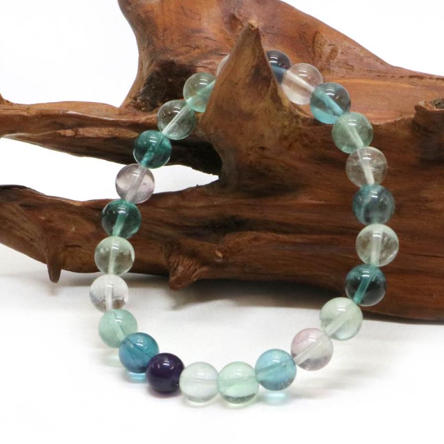 パワーストーン 天然石 ブレスレット フローライト 丸玉 8mm 数珠 念珠 Bracelet お試し価格 |  | 03