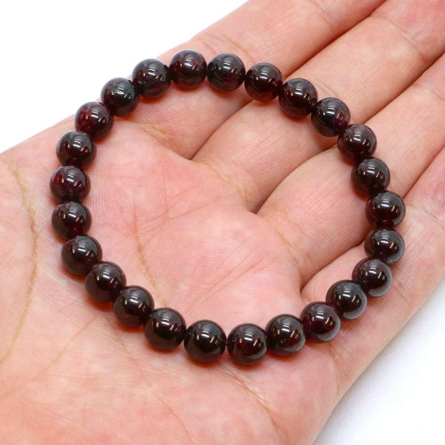 パワーストーン 天然石 ブレスレット ガーネット 丸玉 8mm 数珠 念珠 Bracelet お試し価格 |  | 04