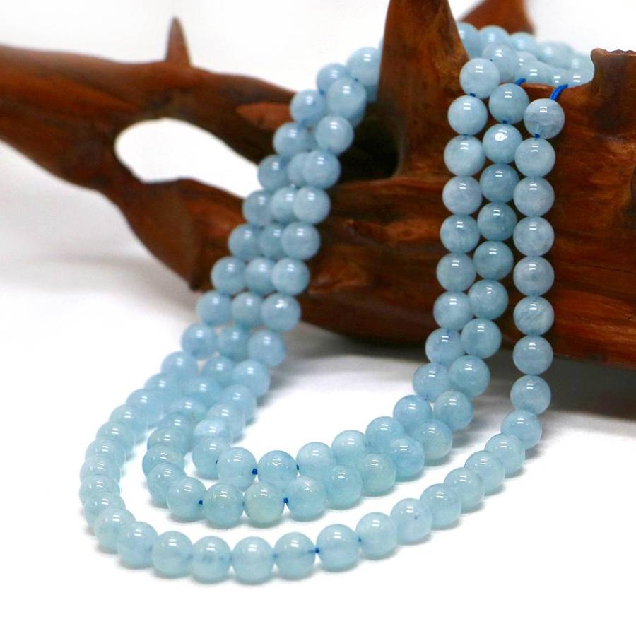 パワーストーン 天然石 ブレスレット アクアマリン 丸玉 6mm 数珠 念珠 Bracelet お試し価格 |  | 11