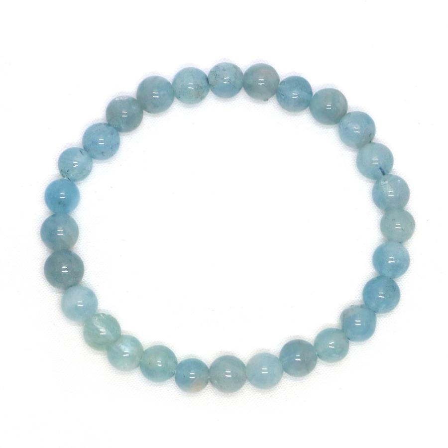 パワーストーン 天然石 ブレスレット アクアマリン 丸玉 6mm 数珠 念珠 Bracelet お試し価格 |  | 01