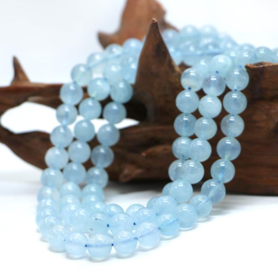 パワーストーン 天然石 ブレスレット アクアマリン 丸玉 8mm 数珠 念珠 Bracelet お試し価格 |  | 11