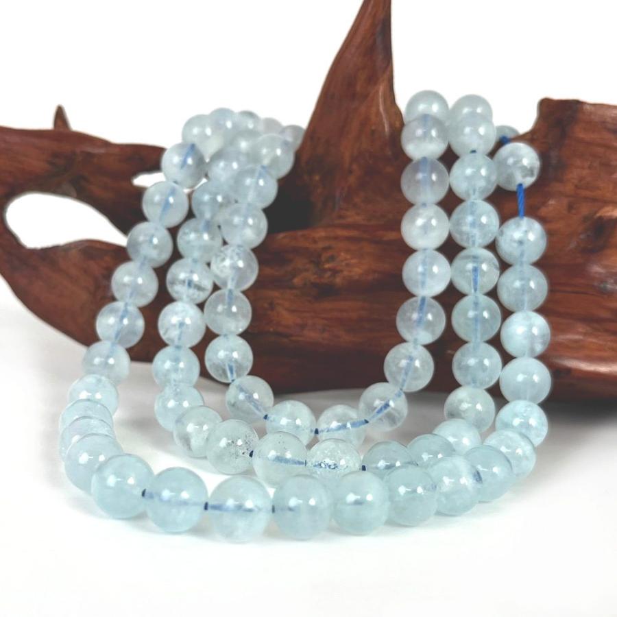 パワーストーン 天然石 ブレスレット アクアマリン 丸玉 8mm 数珠 念珠 Bracelet お試し価格 |  | 11