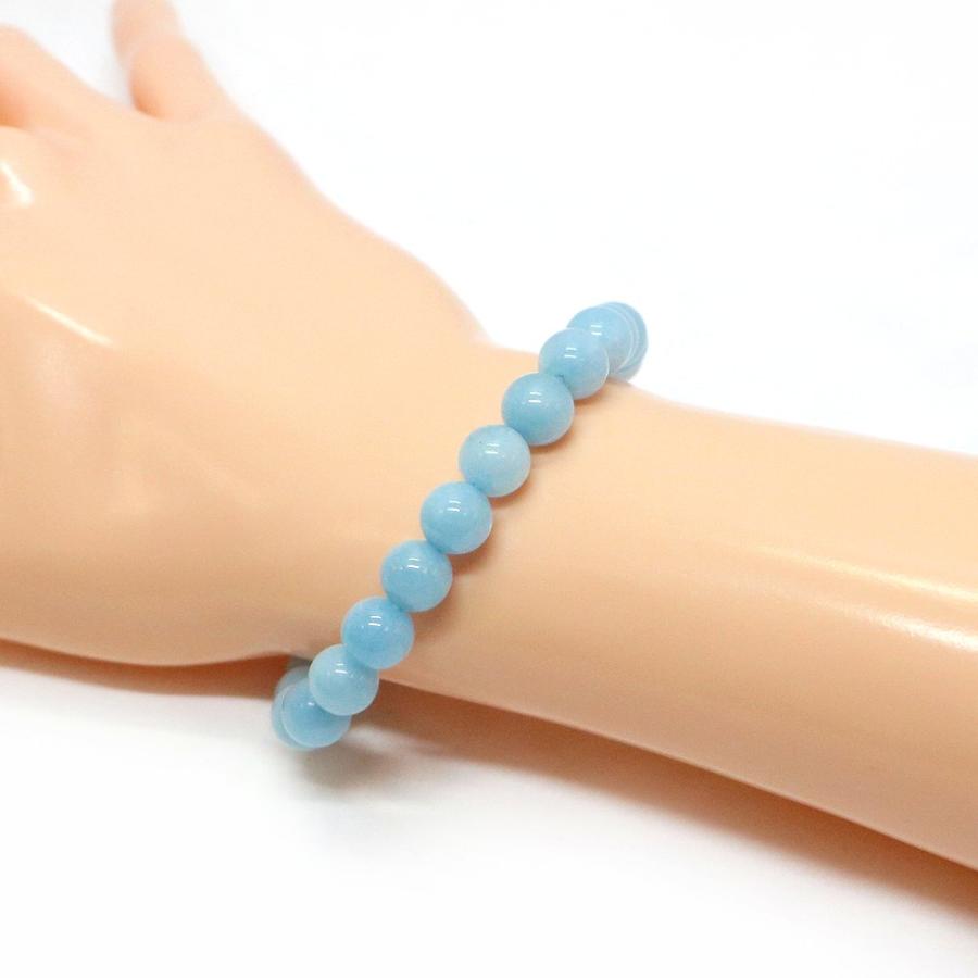 パワーストーン 天然石 ブレスレット アクアマリン 丸玉 8mm 数珠 念珠 Bracelet お試し価格 |  | 02
