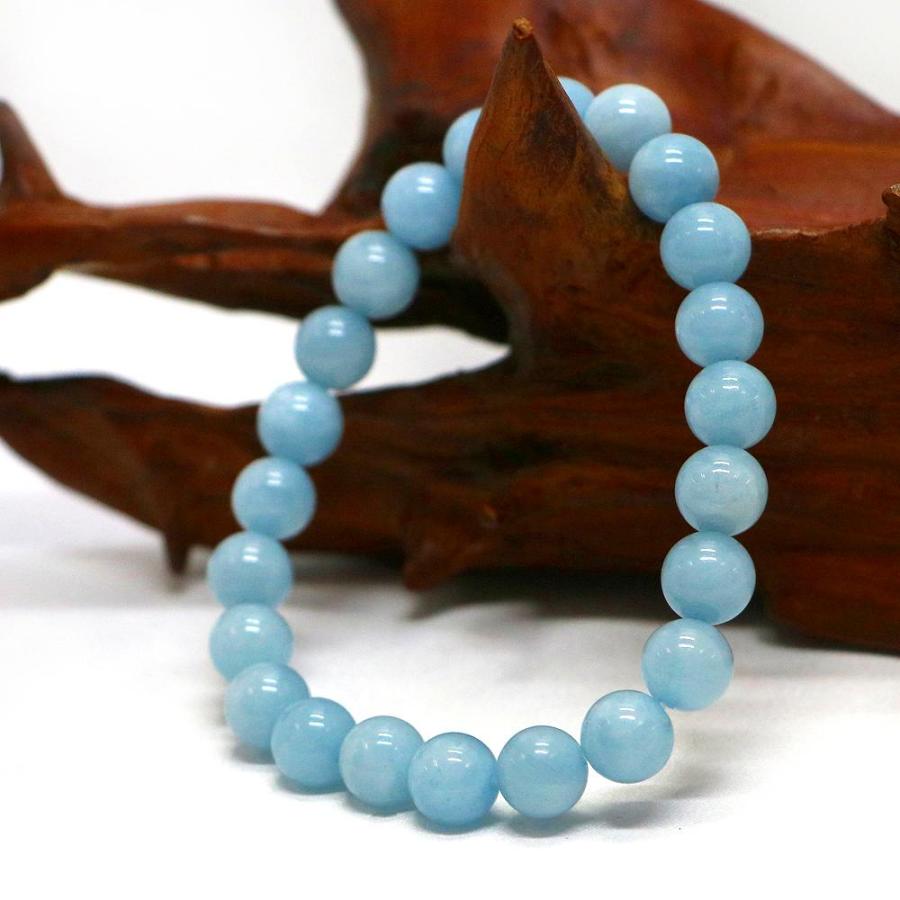 パワーストーン 天然石 ブレスレット アクアマリン 丸玉 8mm 数珠 念珠 Bracelet お試し価格 |  | 03