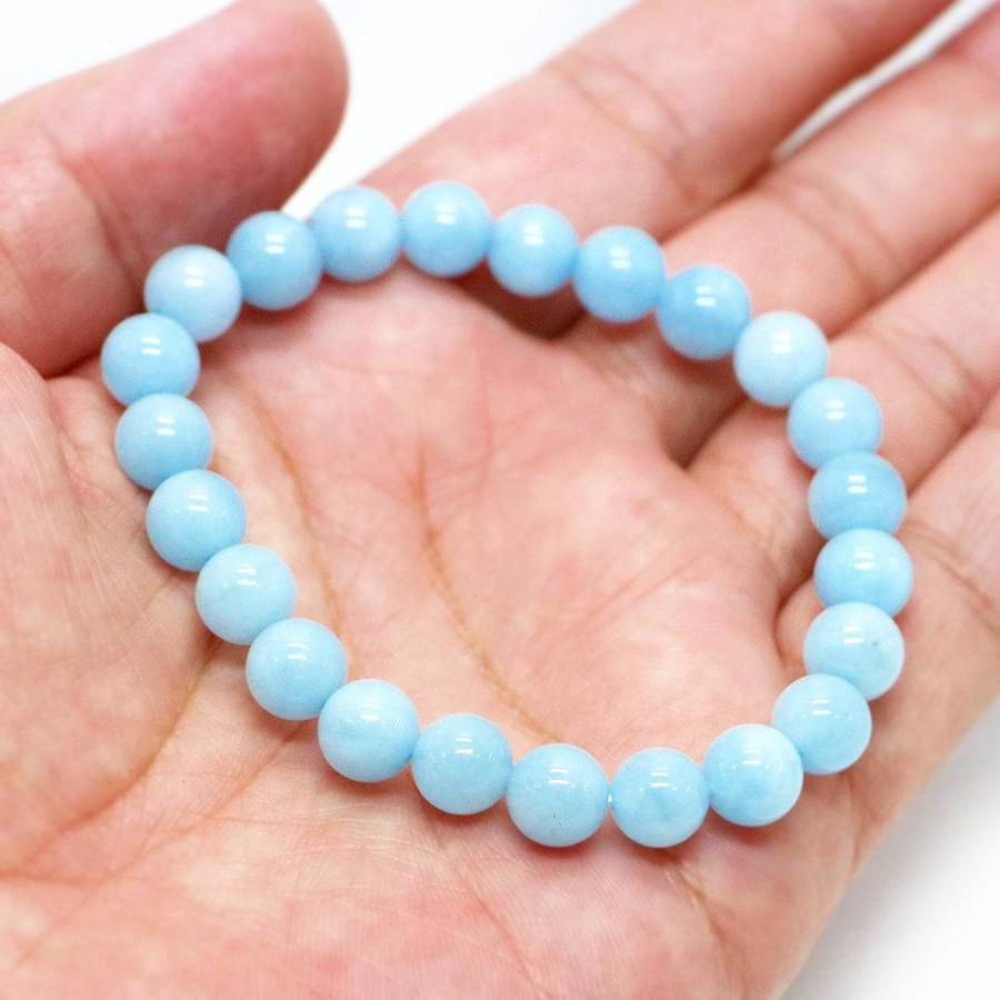 パワーストーン 天然石 ブレスレット アクアマリン 丸玉 8mm 数珠 念珠 Bracelet お試し価格 |  | 04