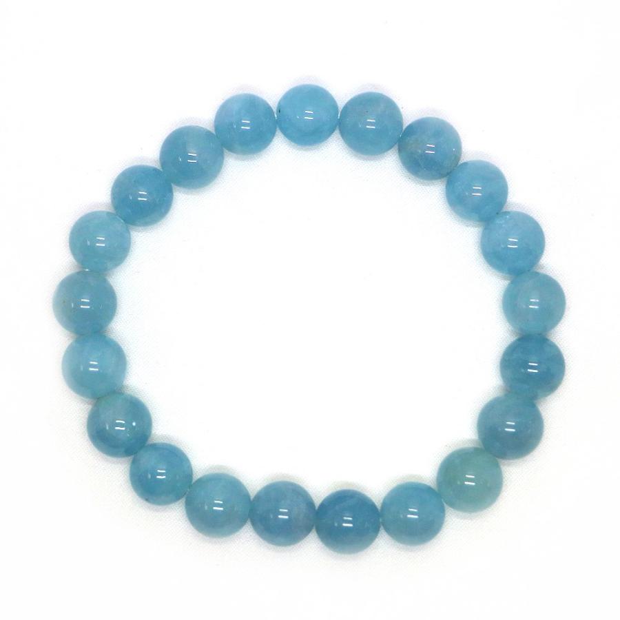 パワーストーン 天然石 ブレスレット アクアマリン 丸玉 10mm 数珠 念珠 Bracelet お試し価格 |  | 01