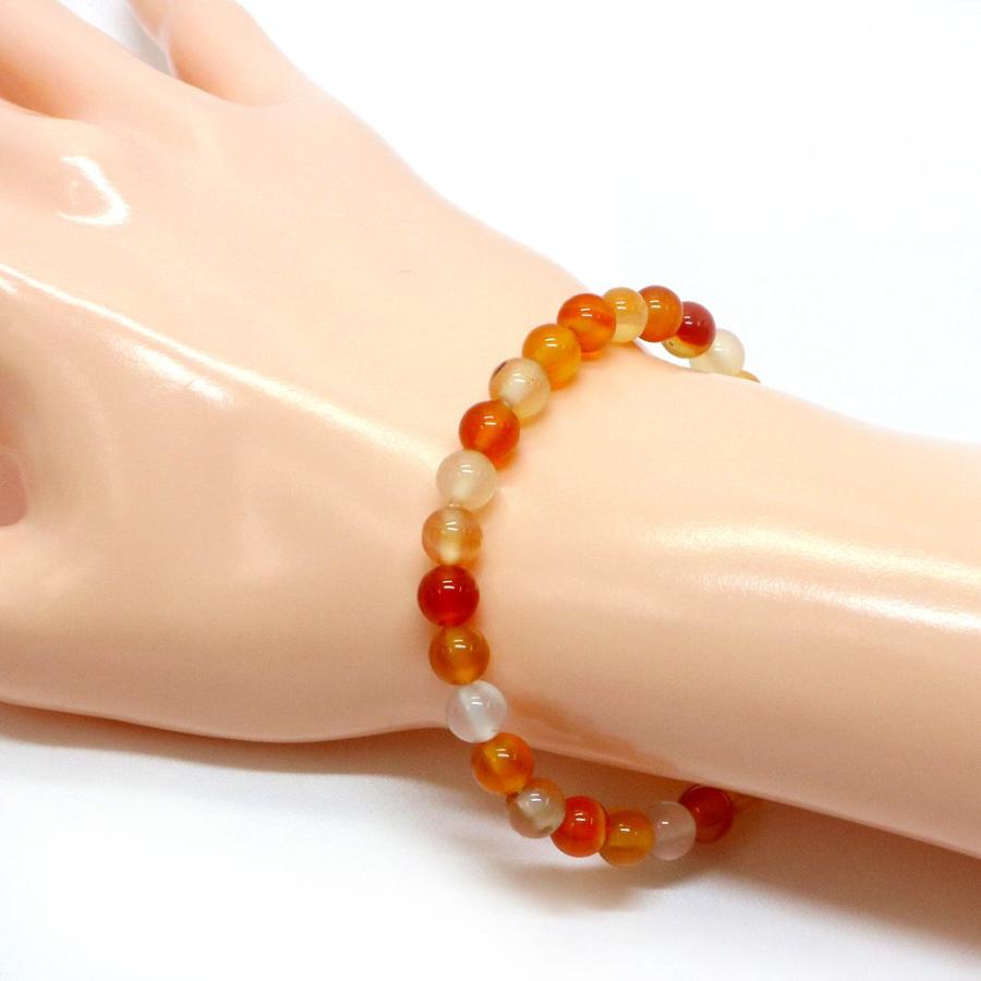 パワーストーン 天然石 ブレスレット カーネリアン 丸玉 6mm 数珠 念珠 Bracelet お試し価格 |  | 02