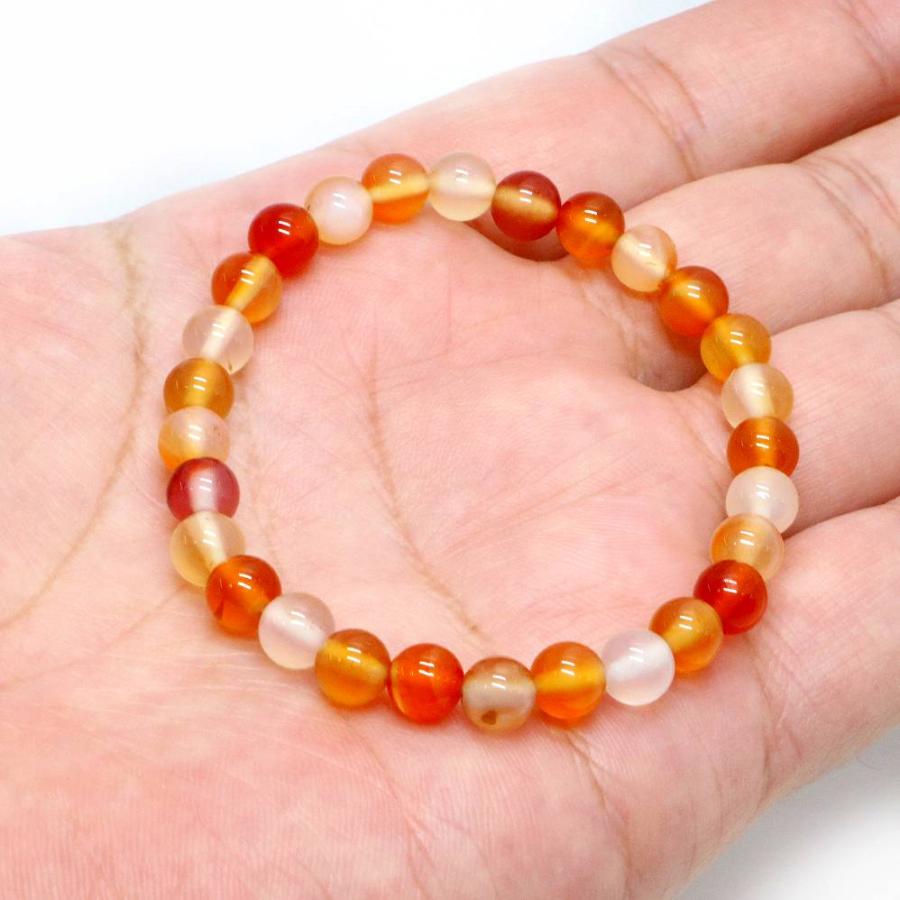 パワーストーン 天然石 ブレスレット カーネリアン 丸玉 6mm 数珠 念珠 Bracelet お試し価格 |  | 04