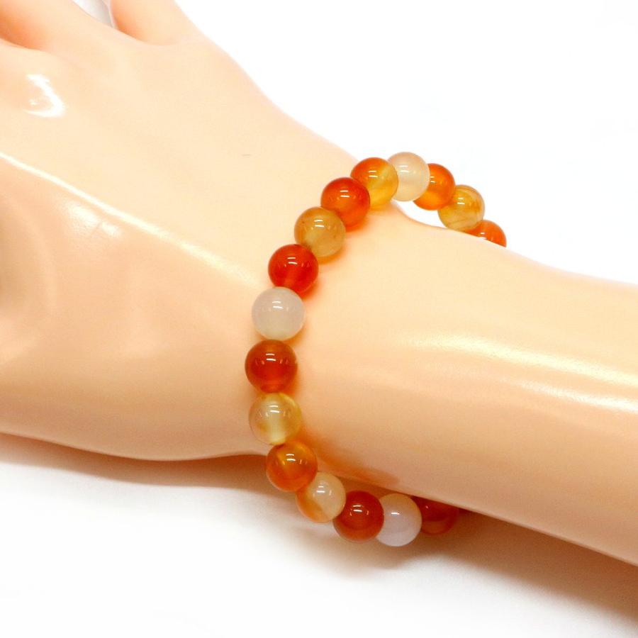 パワーストーン 天然石 ブレスレット カーネリアン 丸玉 8mm 数珠 念珠 Bracelet お試し価格 |  | 02