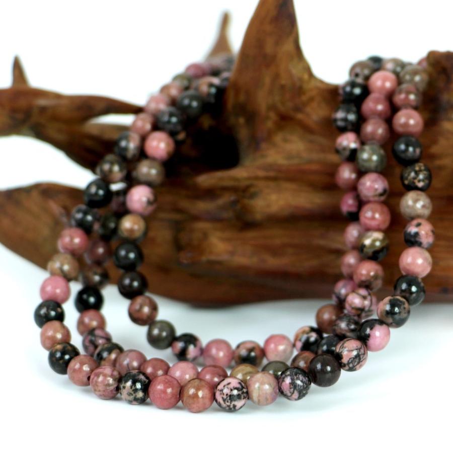 パワーストーン 天然石 ブレスレット ロードナイト(ブラック模様) 丸玉 6mm 数珠 念珠 Bracelet お試し価格 |  | 11