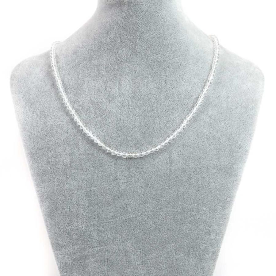 パワーストーン 天然石 シンプルストーンネックレス 水晶（クリスタル）カット4mm | 