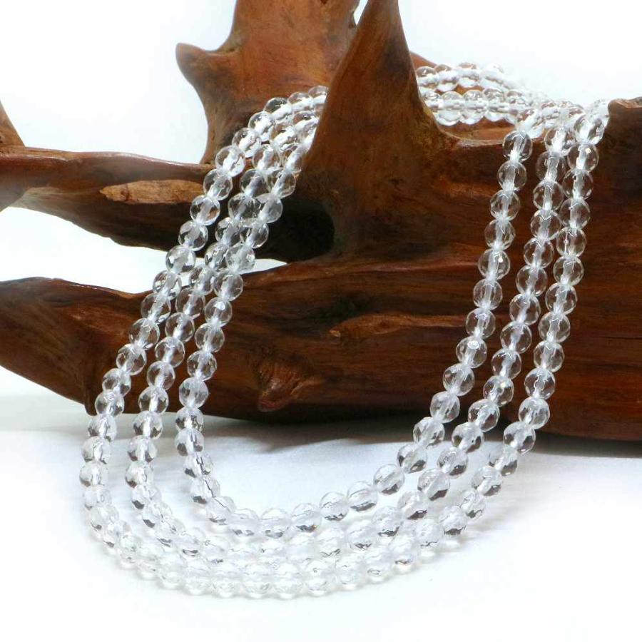 パワーストーン 天然石 シンプルストーンネックレス 水晶（クリスタル）カット4mm |  | 12