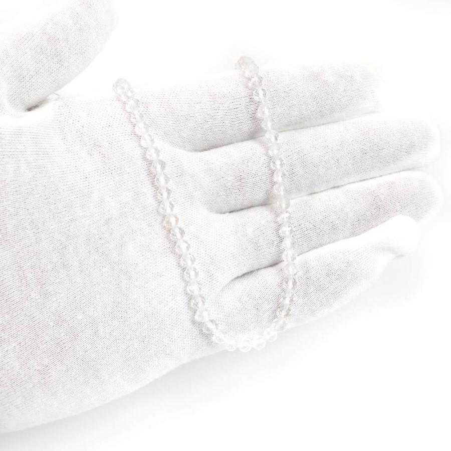 パワーストーン 天然石 シンプルストーンネックレス 水晶（クリスタル）カット4mm |  | 03