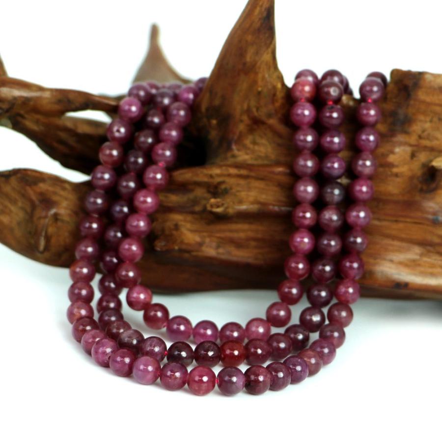 パワーストーン 天然石 シンプル ストーンネックレス ルビー 丸玉 6ｍｍ |  | 10