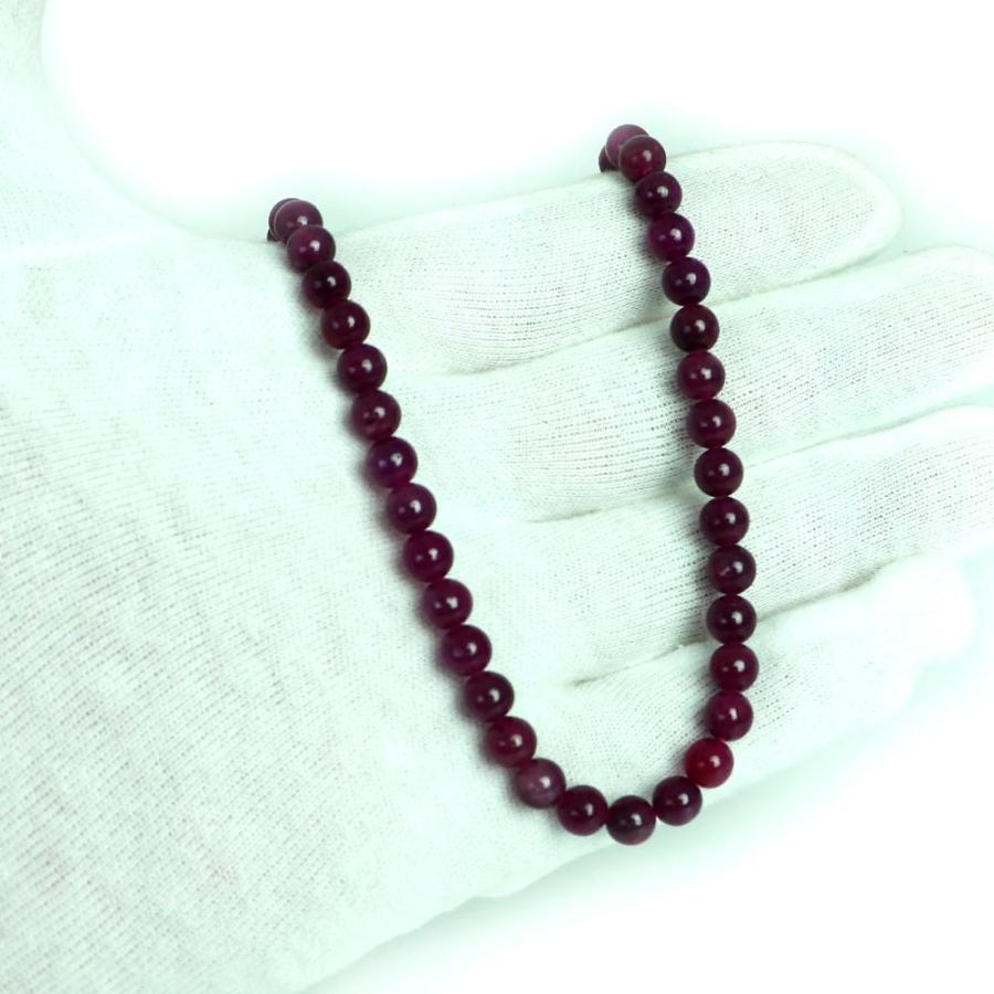 パワーストーン 天然石 シンプル ストーンネックレス ルビー 丸玉 6ｍｍ |  | 01