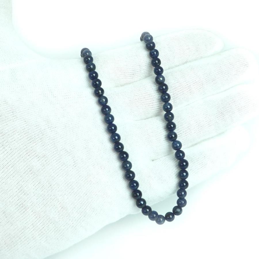 パワーストーン 天然石 シンプル ストーンネックレス サファイア 丸玉 5.5ｍｍの画像