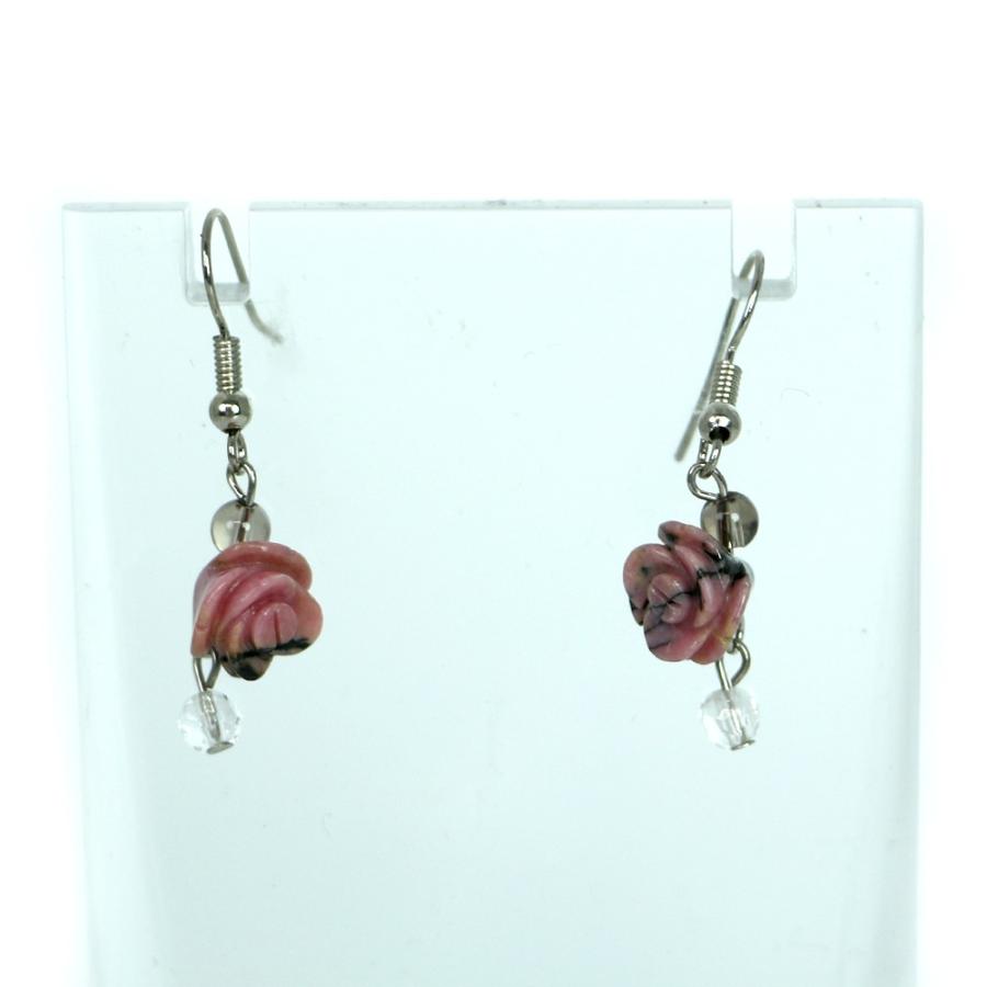 ピアス 天然石 パワーストーン レディース プチローズ ロードナイト | 