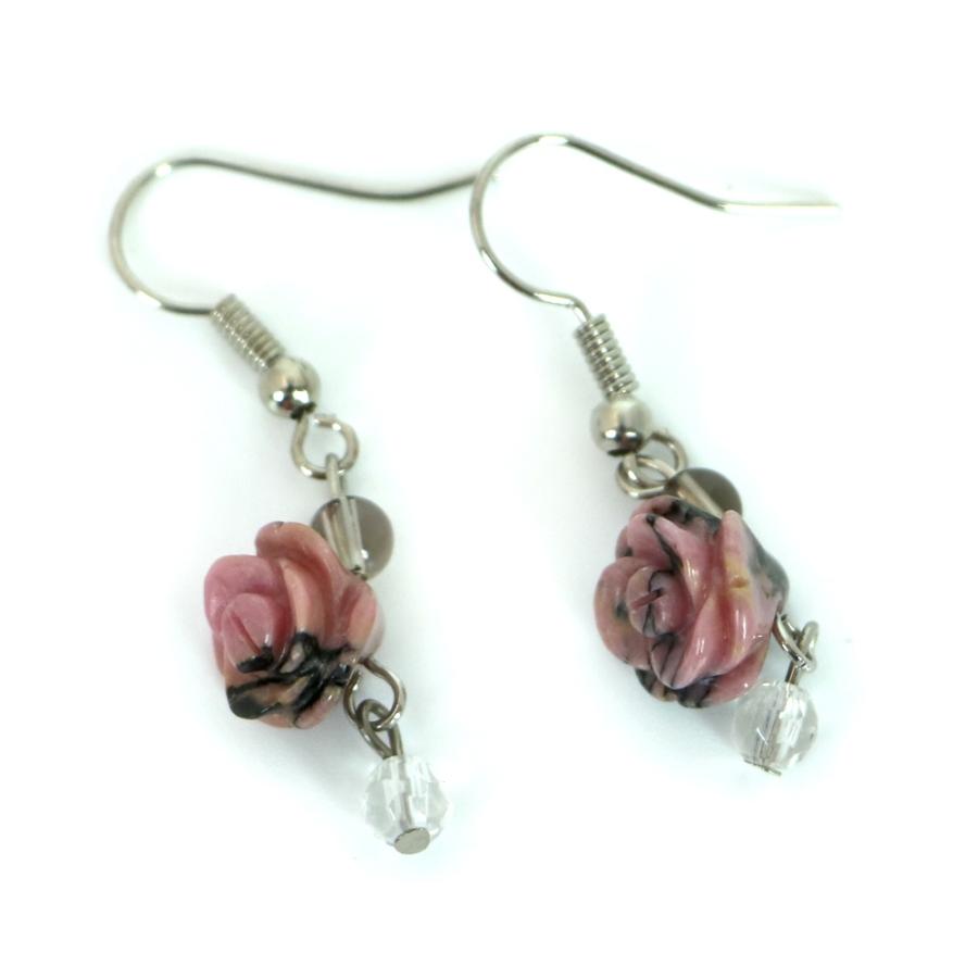 ピアス 天然石 パワーストーン レディース プチローズ ロードナイト |  | 01