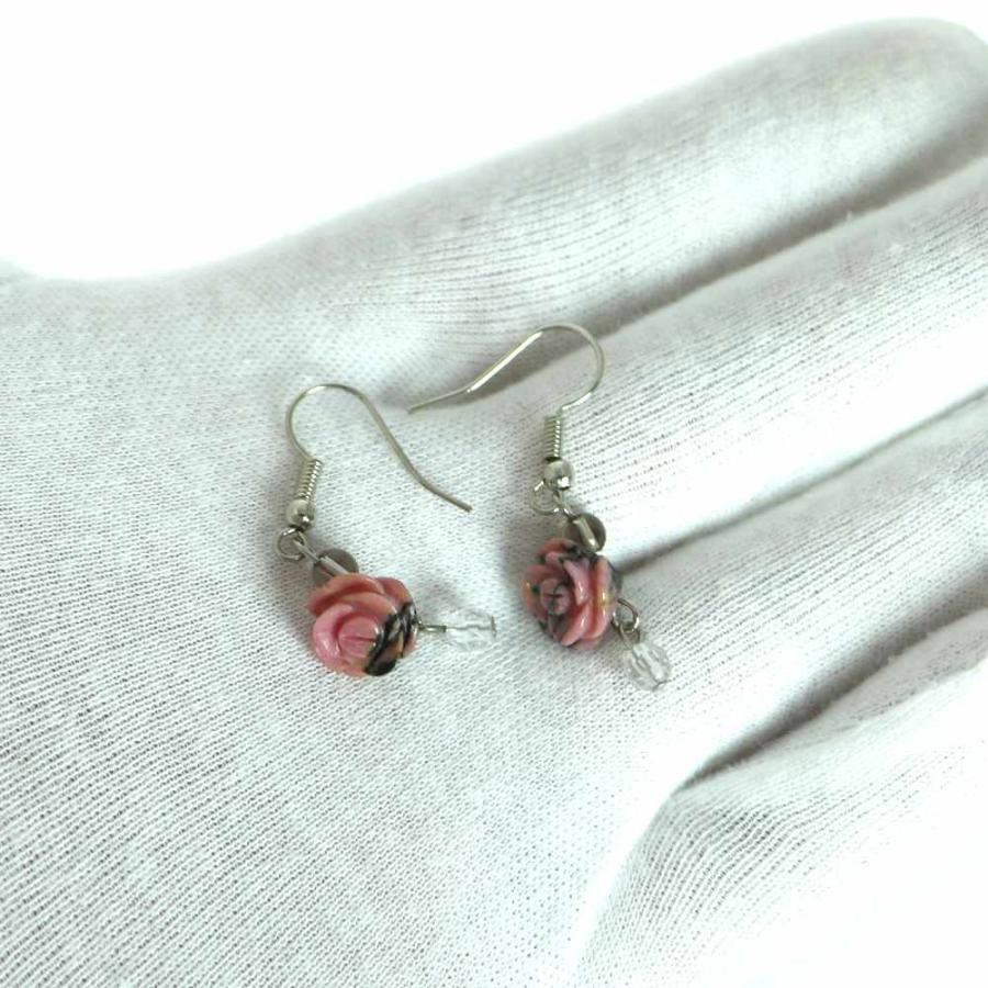 ピアス 天然石 パワーストーン レディース プチローズ ロードナイト |  | 02