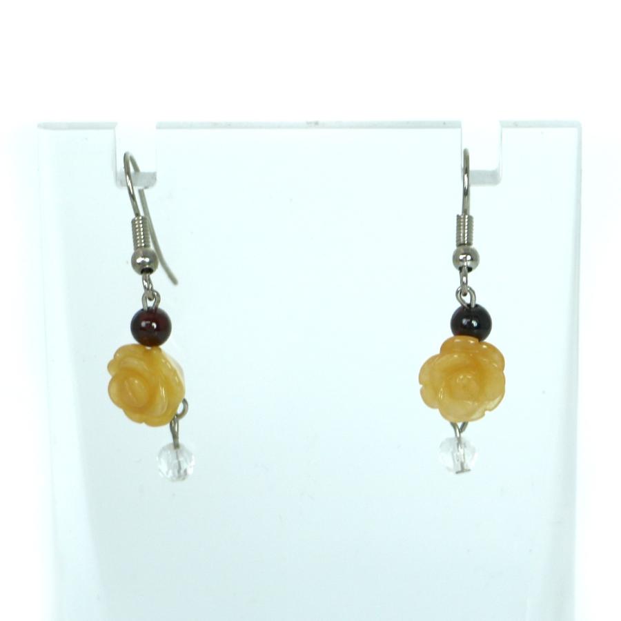 ピアス 天然石 パワーストーン レディース プチローズ アラゴナイト | 