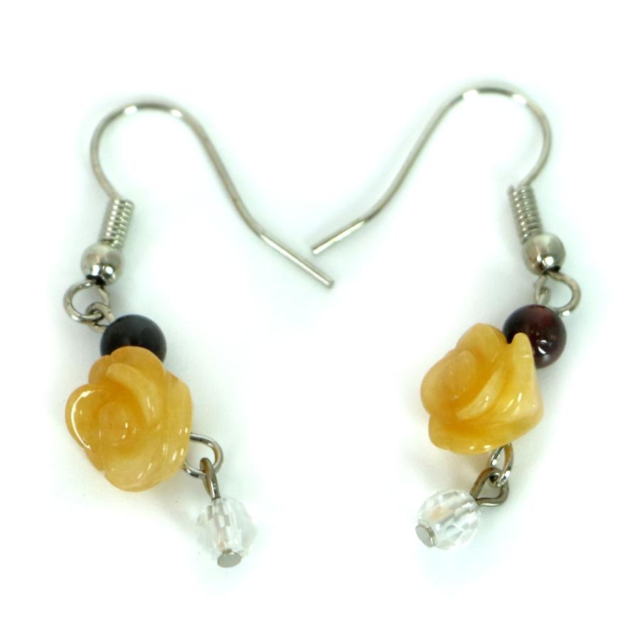 ピアス 天然石 パワーストーン レディース プチローズ アラゴナイト |  | 01