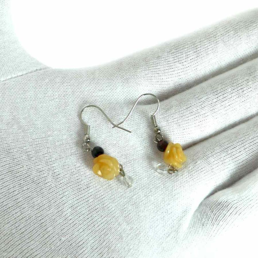 ピアス 天然石 パワーストーン レディース プチローズ アラゴナイト |  | 02