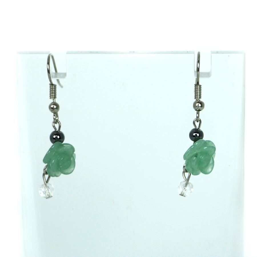 ピアス 天然石 パワーストーン レディース プチローズ アベンチュリン | 