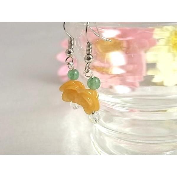 ピアス 天然石 パワーストーン レディース プチローズ アラゴナイト |  | 02