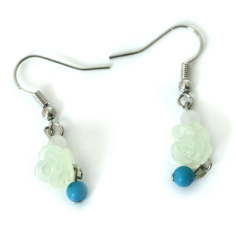 ピアス 天然石 パワーストーン レディース プチローズ プレナイト |  | 01