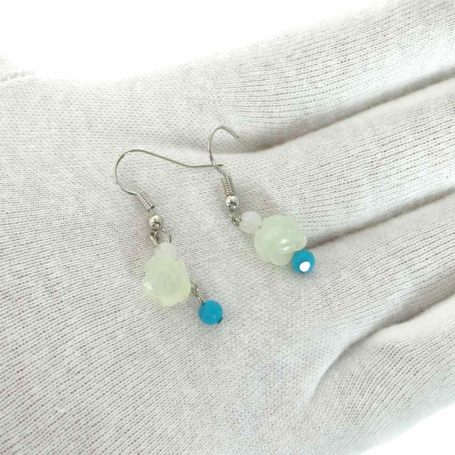 ピアス 天然石 パワーストーン レディース プチローズ プレナイト |  | 02