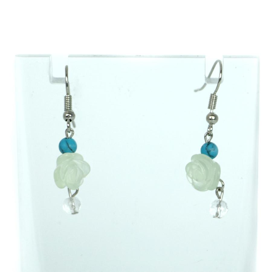 ピアス 天然石 パワーストーン レディース プチローズ プレナイト | 