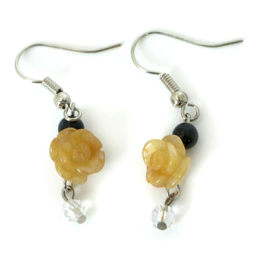 ピアス 天然石 パワーストーン レディース プチローズ アラゴナイト |  | 01