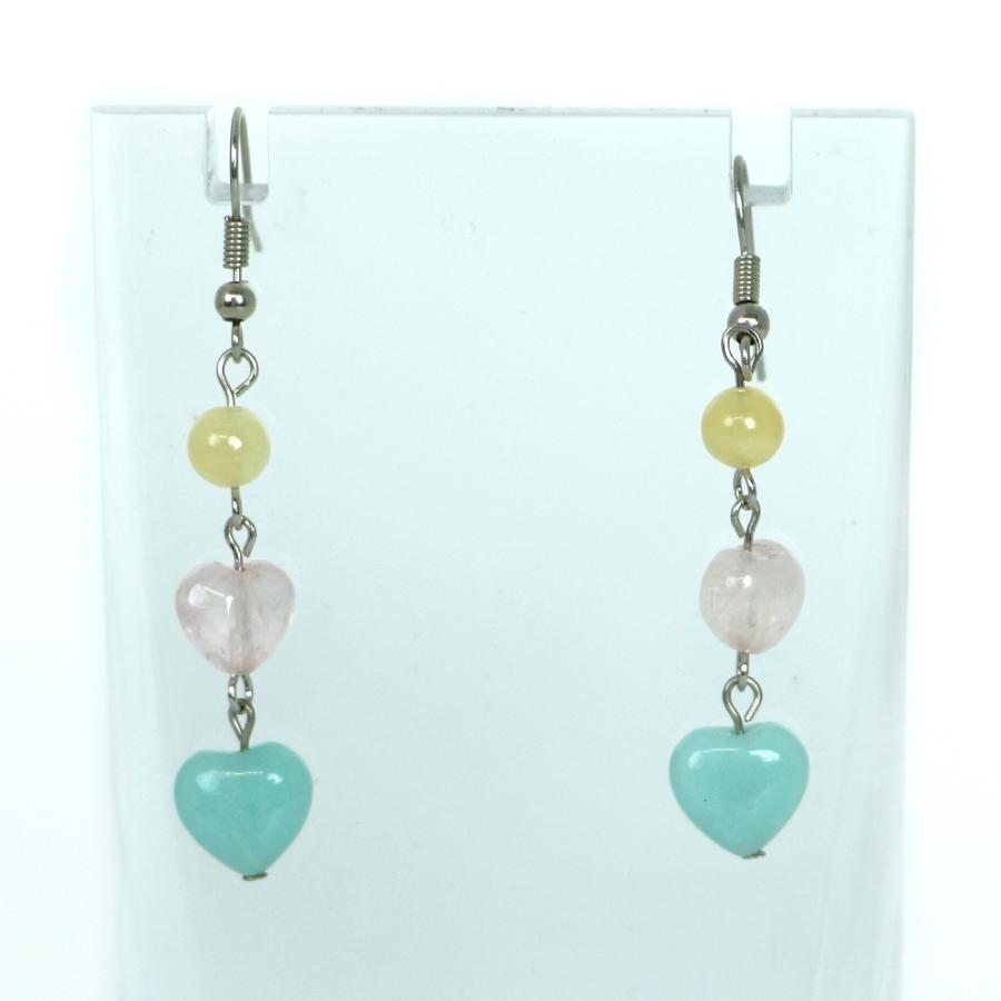 ピアス 天然石 パワーストーン レディース ツインハート アマゾナイト | 