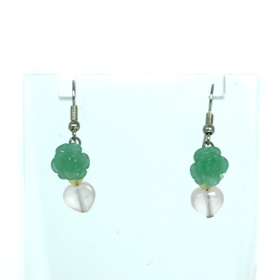 ピアス 天然石 パワーストーン レディース プチローズ アベンチュリン | 