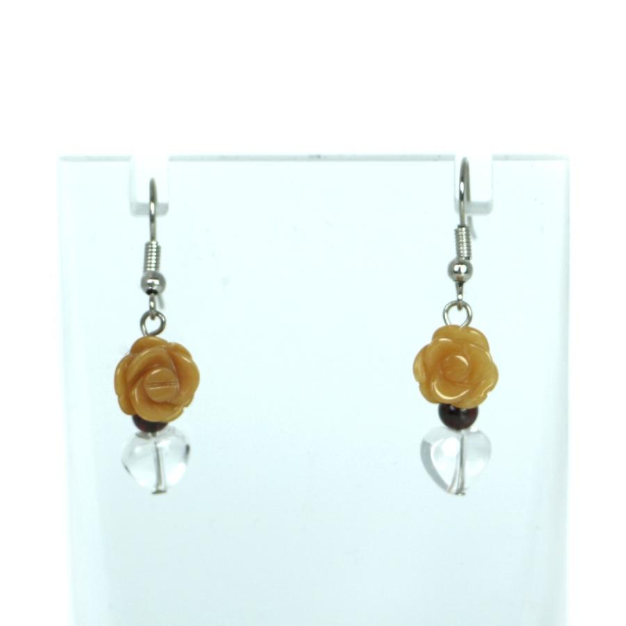 ピアス 天然石 パワーストーン レディース プチローズ アラゴナイト | 