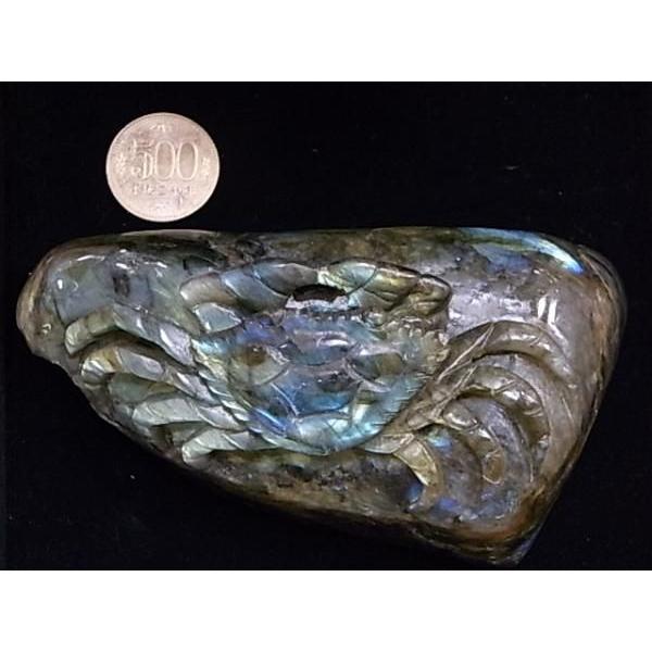 ラブラドライトのカニの彫刻 美術品 天然石 パワーストーン |  | 02