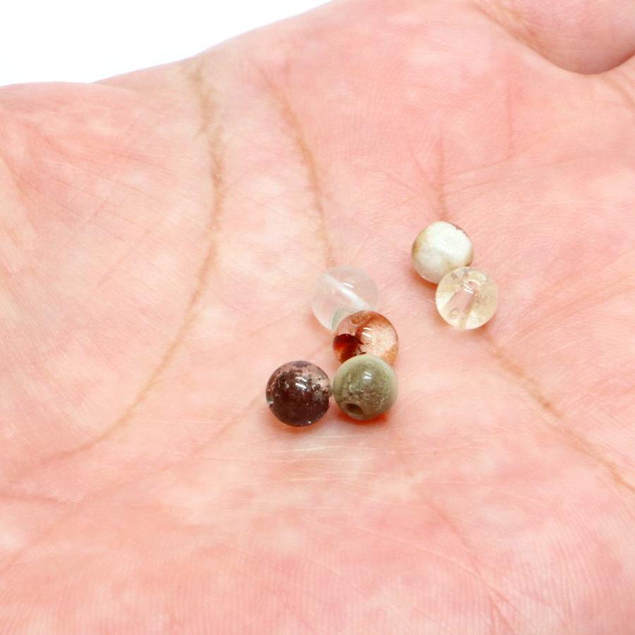パワーストーン 天然石 ビーズ 5粒売り ガーデンクォーツMIX 丸