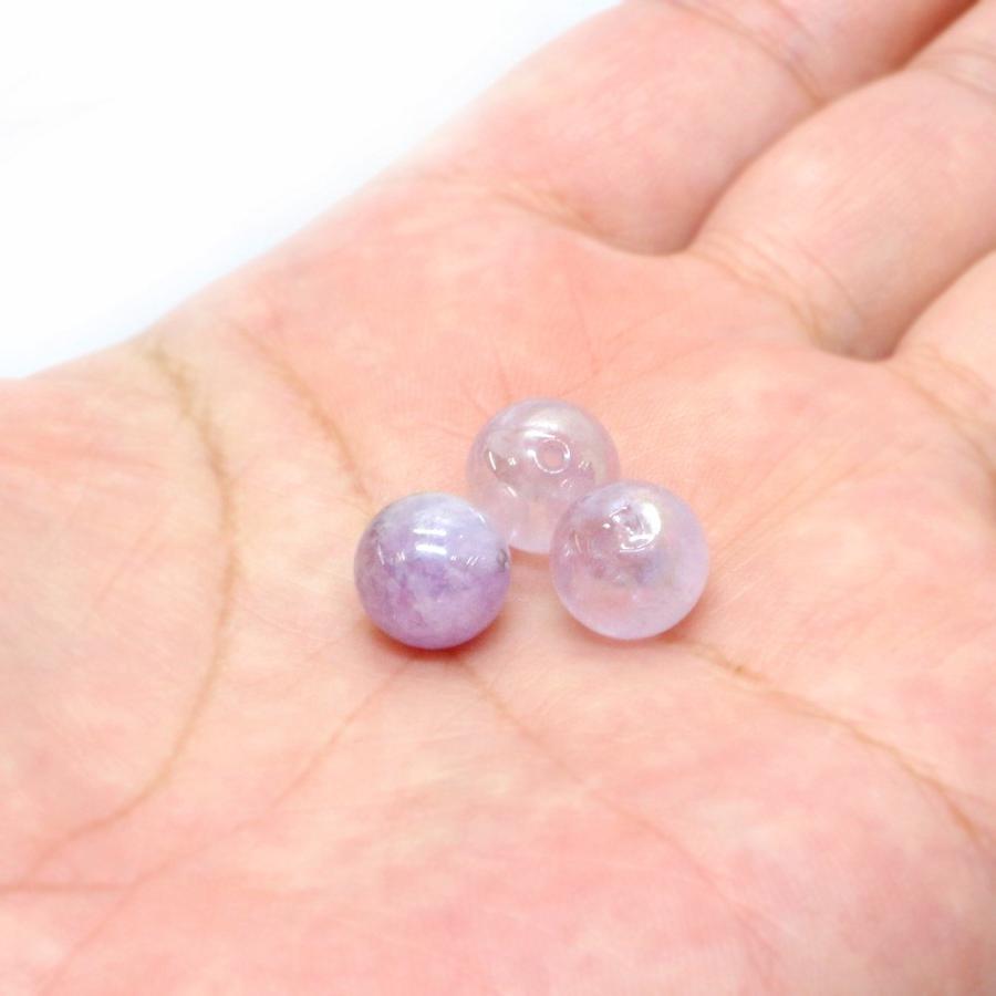 パワーストーン 天然石 ビーズ 1粒売り ラベンダーアメジストオーラ 丸 