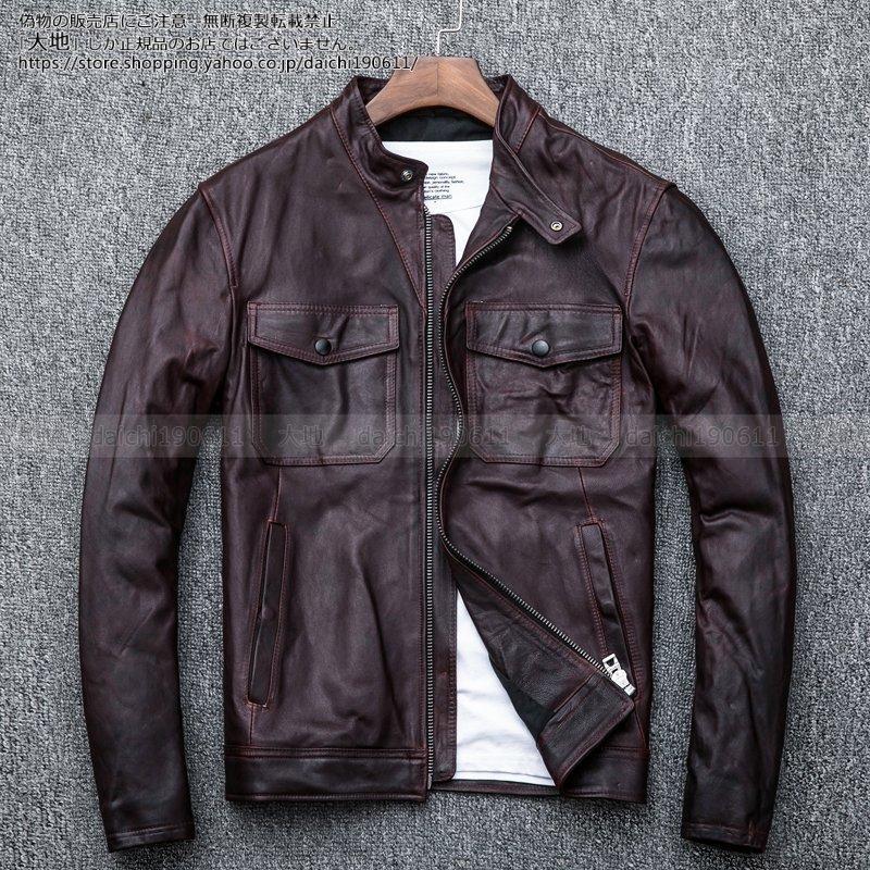 世界の レザージャケット メンズ 革ジャン 本革 バイク ライダース 羊革 シングル ミディアム スリムタイプ 細身 ブランド ミリタリー レザーコート 革ジャン レザージャケット サイズ 2xl Panero Shop