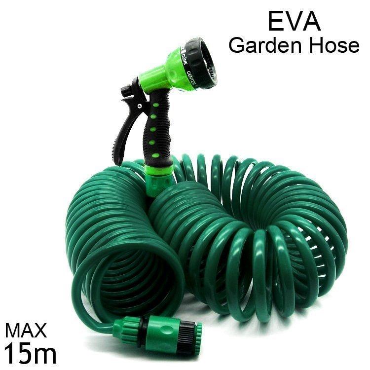 散水ホース おしゃれ ノズル 器具 コイルホース 15m 伸縮 おしゃれ ガーデニング 洗車 ジョイント ホース 水やり 散水 ワンタッチ装着 Eva Qex 065 Gemeinkauf 通販 Yahoo ショッピング