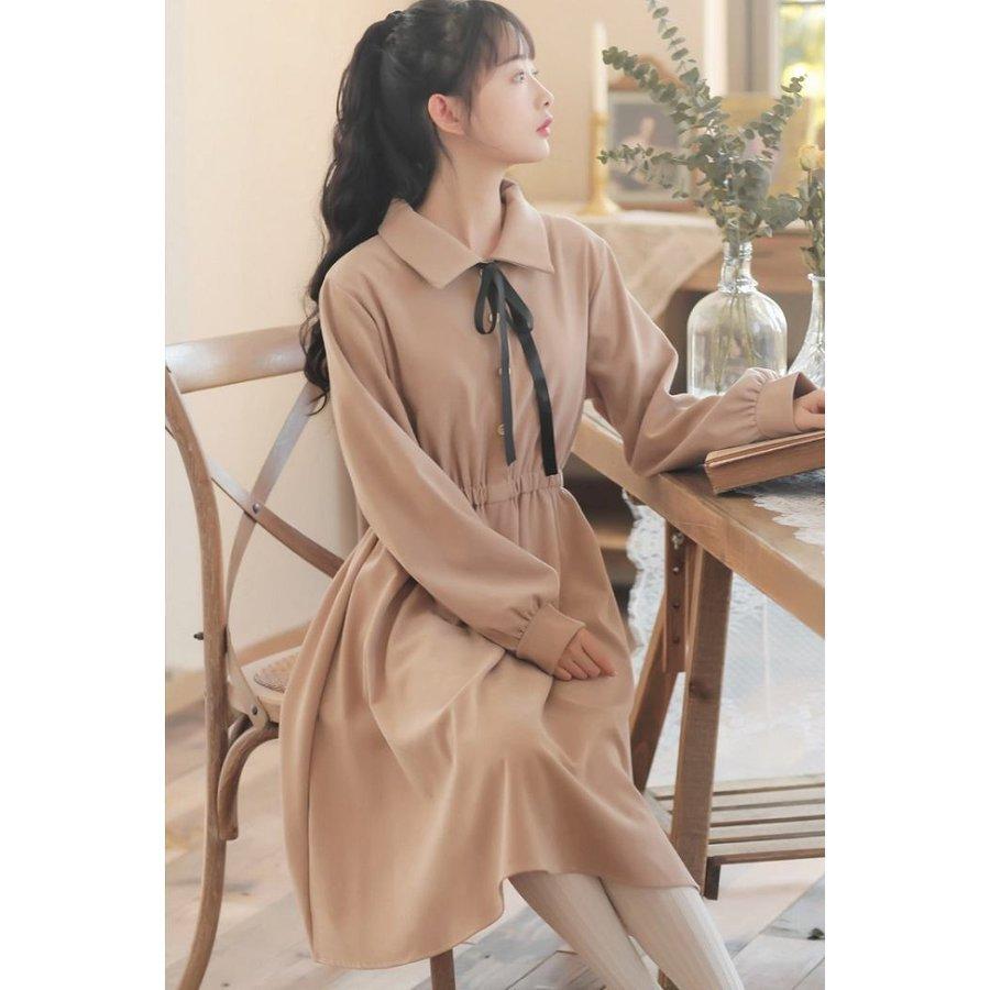 ドレス ワンピース 春 夏 秋 ずっと気になってた レトロ クラシカル ワンピ 可愛い 高校生 ロングワンピース フォーマル 普段着 韓国 代 カジュアル 長袖 オシャレ 無地