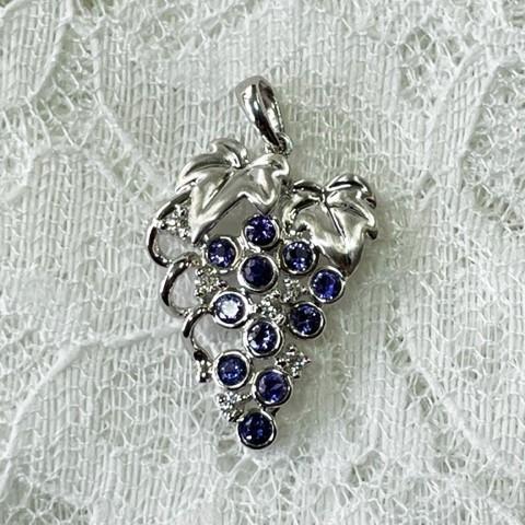 K18 WG バイオレットサファイア 葡萄 ペンダントトップ sold out
